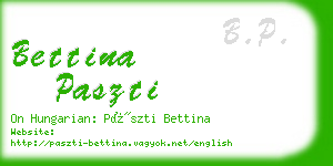 bettina paszti business card